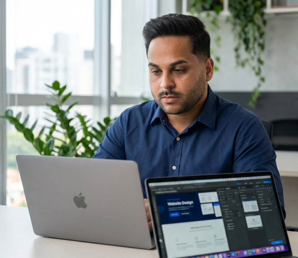 Diego Camargo trabalhando